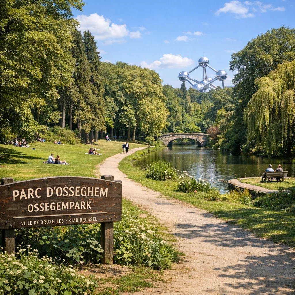 Allée arborée dans le parc d'Osseghem à Laeken